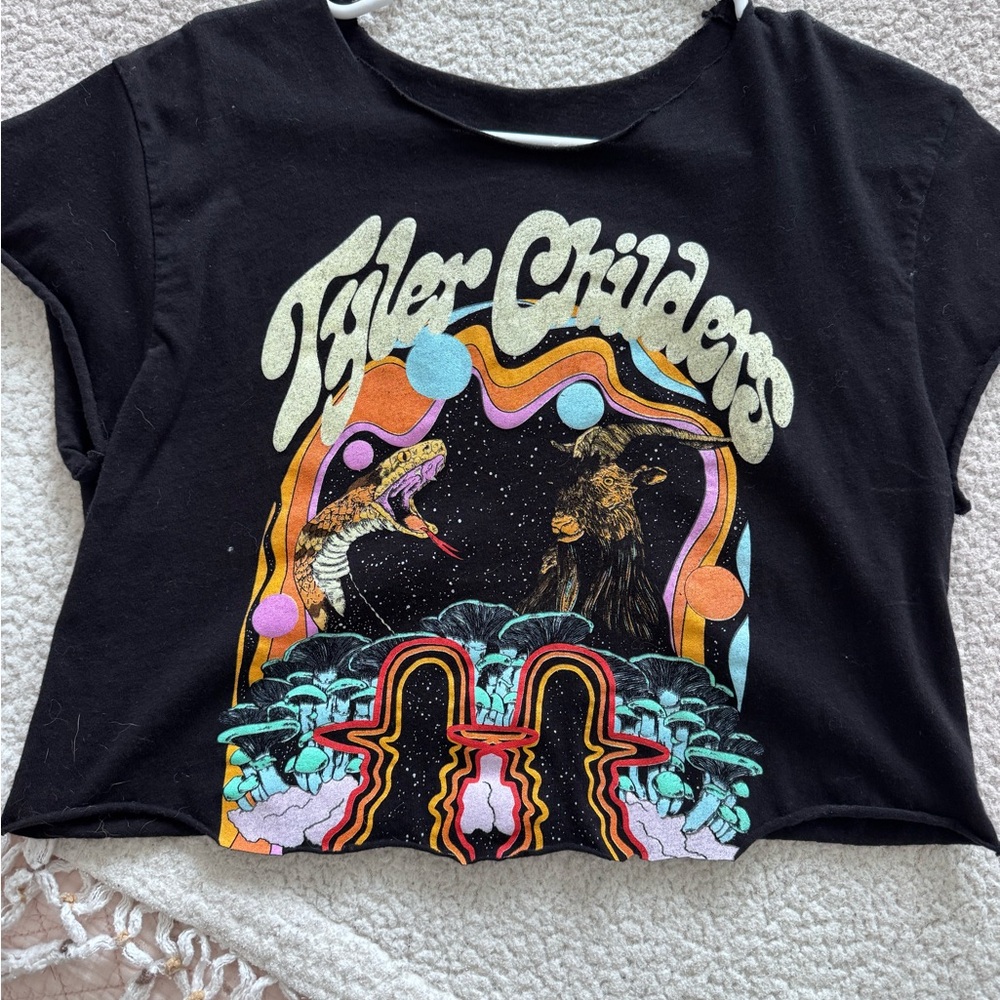 Tyler Childers Black Graphic cropped T-Shirt
